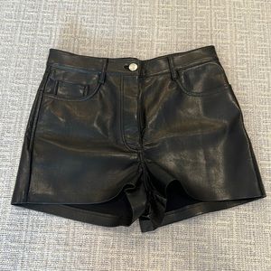 Aritzia Wilfred vegan leather shorts